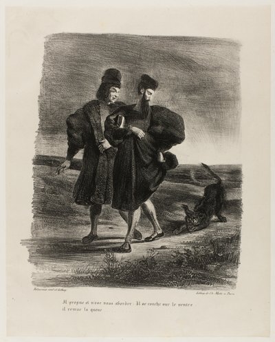 Faust, Mephistopheles und der Pudel, aus Faust von Eugène Delacroix