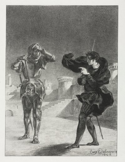 Hamlet: Das Phantom auf der Terrasse von Eugène Delacroix