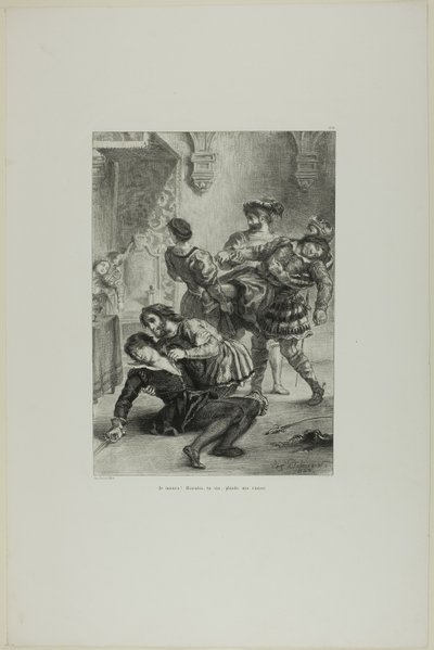 Hamlets Tod, Tafel 16 aus Hamlet von Eugène Delacroix