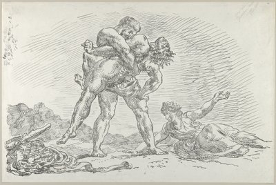 Herkules und Antäus, 1852 von Eugène Delacroix