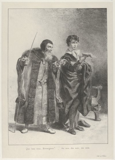 Polonius und Hamlet, 1834-43 von Eugène Delacroix