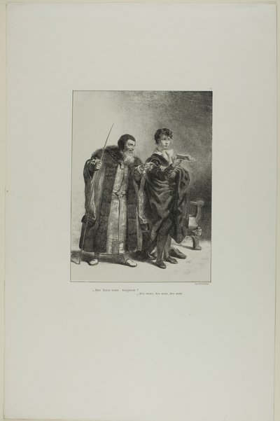 Polonius und Hamlet, Platte 4 aus Hamlet von Eugène Delacroix