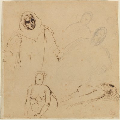 Studien für Christoph Kolumbus von Eugène Delacroix