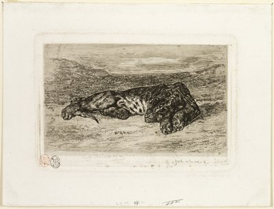 Tiger ruht in der Wüste von Eugène Delacroix