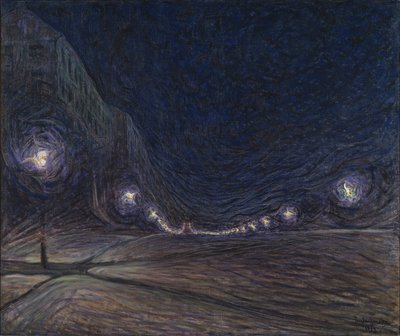 Hornsgatan bei Nacht, 1902 von Eugène Jansson