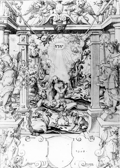Adam und Eva, 1609 von European School