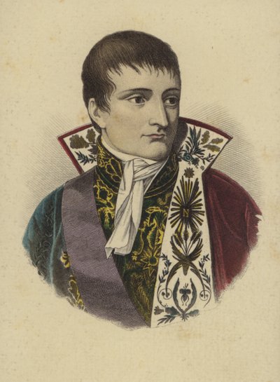 Napoleon Bonaparte (farbige Gravur) von European School