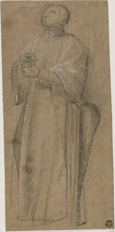 Studie für Priester mit Krummstab von Eustache Le Sueur