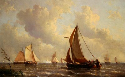Boote verlassen den Hafen von Everhardus Koster