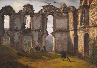 Die Ruinen von Brahehus bei Jönköping, Schweden von F. Sødring