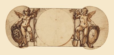 Zwei Kinderengel, symbolisieren Geduld und Fleiß von Federico Zuccaro
