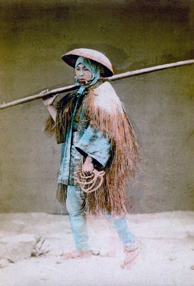 Kuli in Winterkleidung, Japan, 1882 von Felice Beato