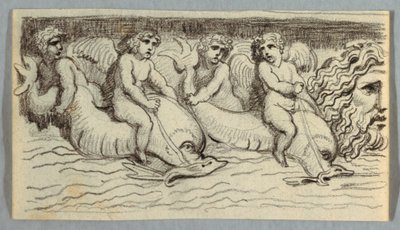 Fries mit Delfinen und Putto von Felice Giani