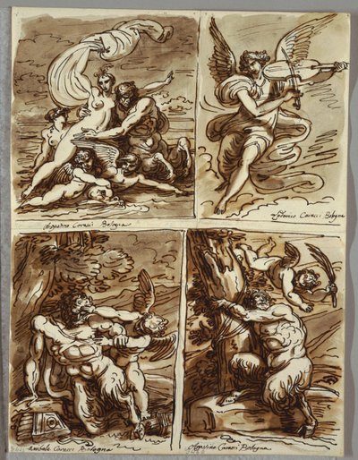 Glauco und Scylla, Studie nach Agostino Carracci von Felice Giani