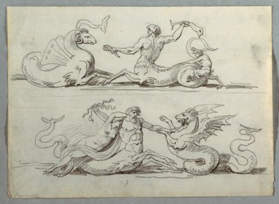 Meereszentaur kämpft gegen Meeresmonster von Felice Giani