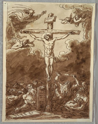 Die Kreuzigung, Studie nach Ludovica Carracci von Felice Giani