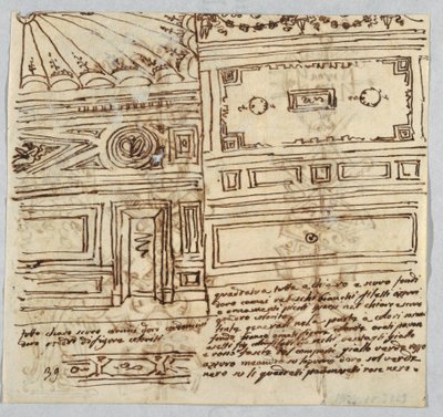 Drei Studien von Wandspiegeln von Felice Giani