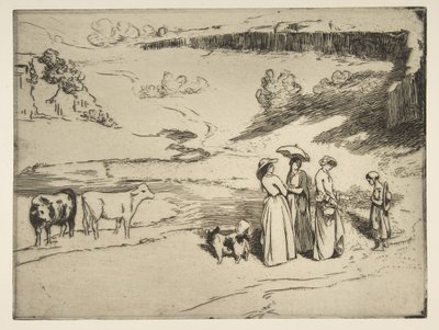 Les Demoiselles du village, 1869 von Felix Bracquemond
