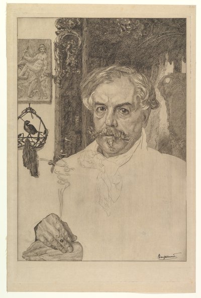 Porträt von Edmond de Goncourt (1881) von Felix Bracquemond