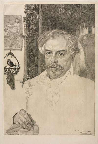 Porträt von Edmond de Goncourt, 1882 von Felix Bracquemond