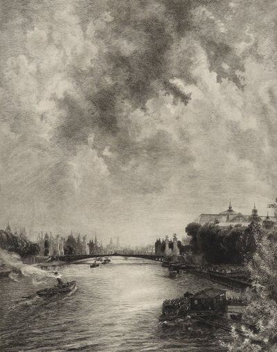 Ohne Titel (Ansicht der Seine) von Felix Bracquemond