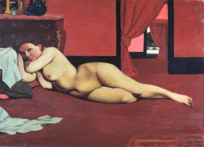 Akt im roten Salon von Felix Edouard Vallotton