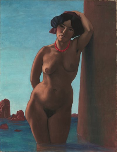 Baigneuse au rocher rouge, 1908 von Felix Edouard Vallotton