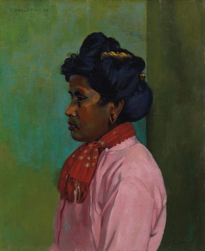 Schwarze Frau mit rosa Bluse, 1910 von Felix Edouard Vallotton