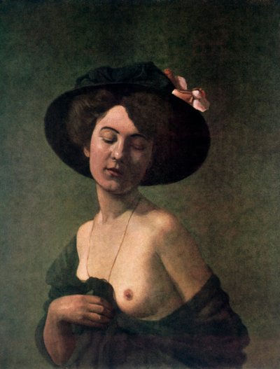 Dame mit Hut, 1908 von Felix Edouard Vallotton