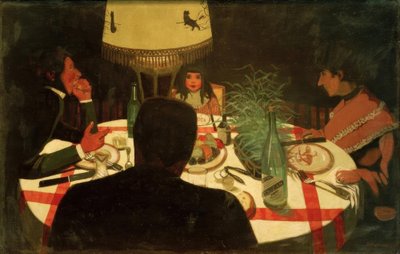 Das Abendessen, Lampeneffekt von Felix Edouard Vallotton