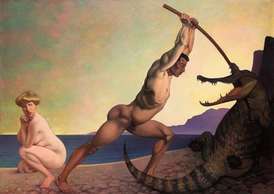 Perseus tötet den Drachen von Felix Edouard Vallotton