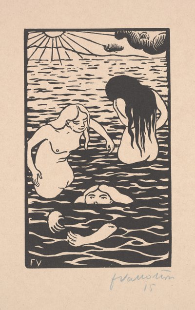 Drei Badende von Felix Edouard Vallotton