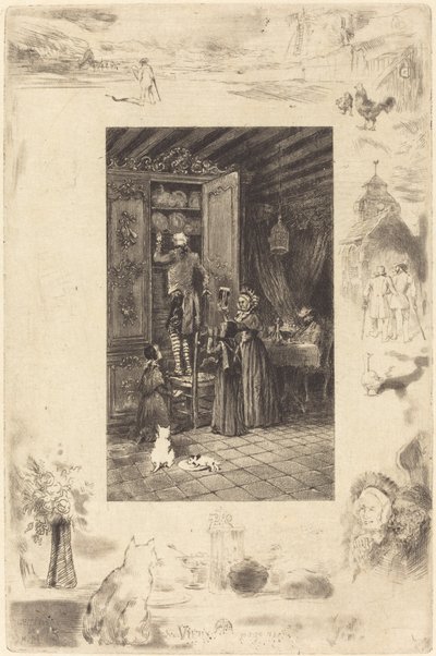 Die Alten, ca. 1885 von Felix Hilaire Buhot