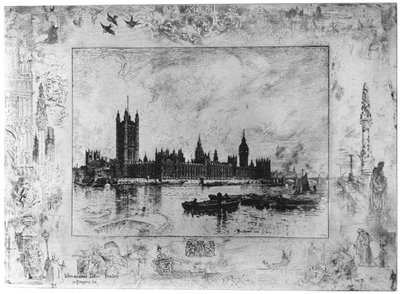 Westminster Palace, ca. 1870-1900 von Felix Hilaire Buhot