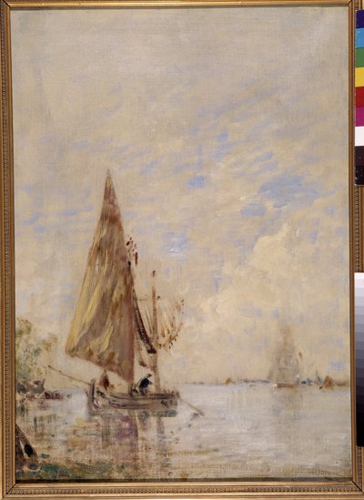 Fischer in einem Boot von Félix Ziem