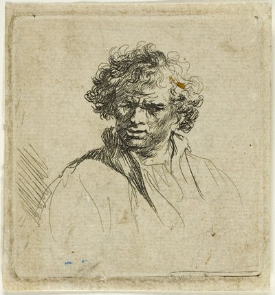 Lockenkopf mit schiefem Mund von Ferdinand Bol