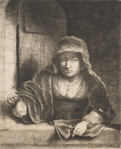 Frau mit einer Birne, 17. Jahrhundert von Ferdinand Bol