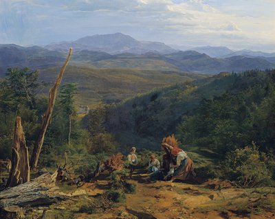Wienerwaldlandschaft mit Burg Wildegg von Ferdinand Georg Waldmuller