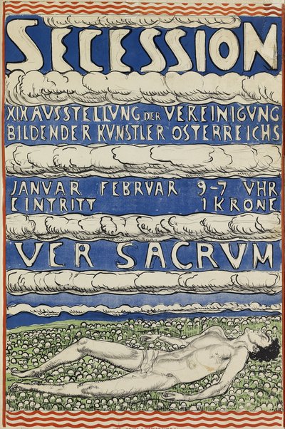 Plakat für die Wiener Secessionsausstellung von Ferdinand Hodler