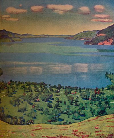 Der Thunersee, von Leissigen, ca. 1910 von Ferdinand Hodler