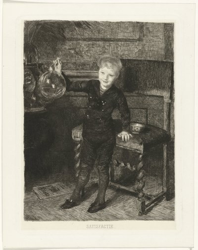 Seifenblasen blasender Junge von Ferdinand Oldewelt