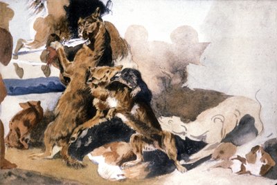 Wölfe von Ferdinand Victor Eugene (after) Delacroix