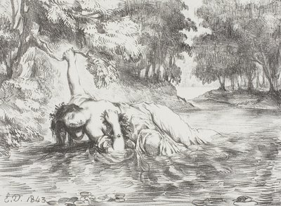 Ophelias Tod von Ferdinand Victor Eugene Delacroix