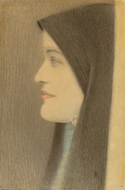 Studie einer Frau, ca. 1910 von Fernand Khnopff