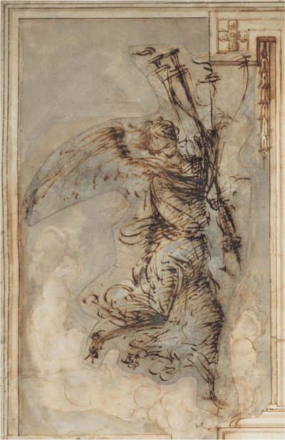 Ein Engel, der eine Fackel trägt von Filippino Lippi