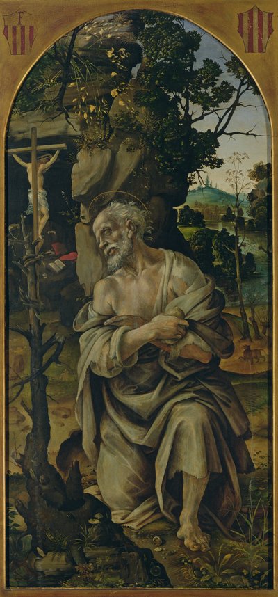 St. Hieronymus in der Buße, ca. 1480 von Filippino Lippi