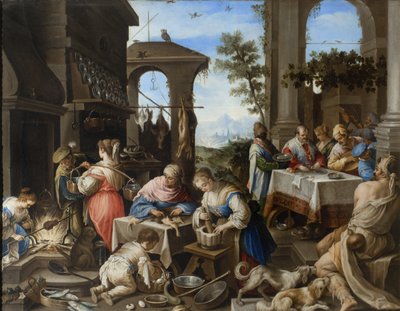Bankett des reichen Epulone, 1600-25 von Flemish School
