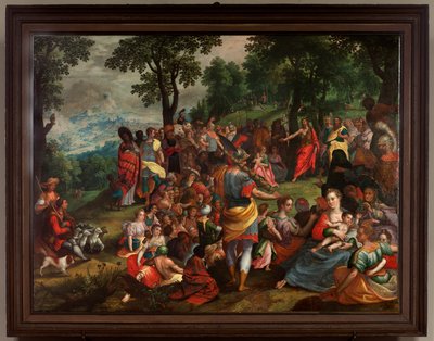 Predigt von Johannes in der Wüste von Flemish School