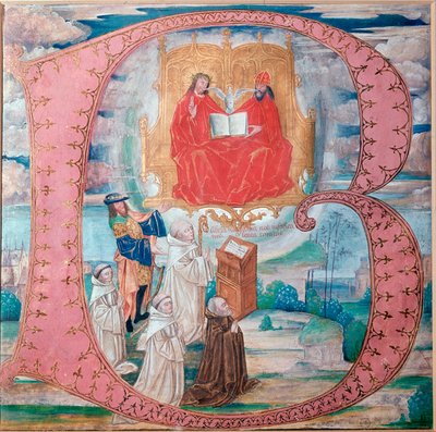 Die heilige Dreifaltigkeit, Initialbuchstabe B (Miniatur) von Flemish School