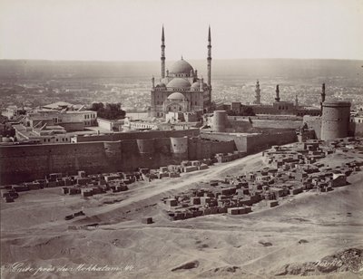 Kairo nahe Mokkatam, 1870er von Félix Bonfils